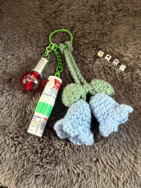 Crochet bluebells keychain