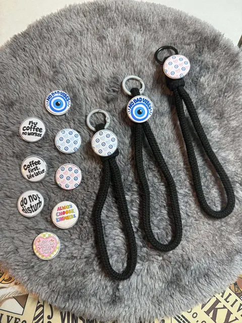 Evil eye rope keychain
