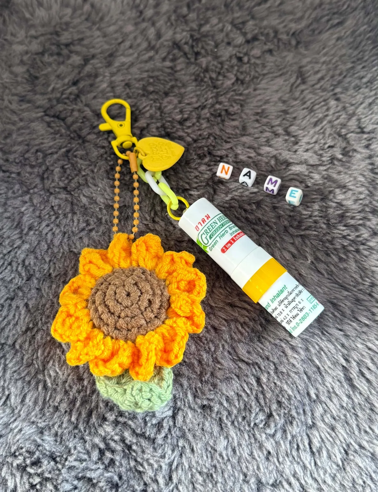 Crochet sunflower keychain, photo 2